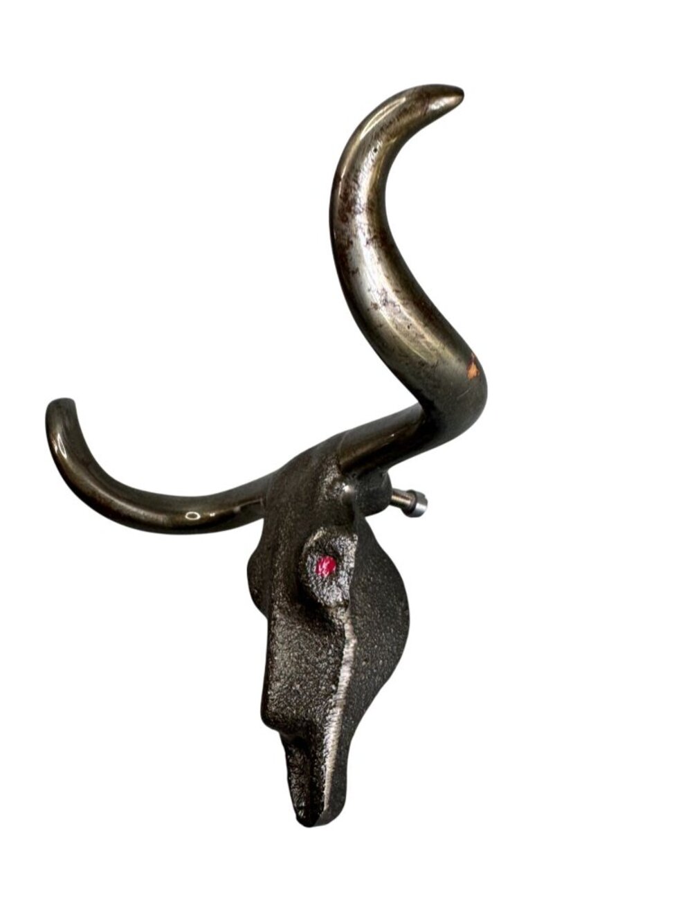 Cast Metal Longhorn Steer Skull Wall Hook Western Rustic Decor Vintage 6" - Picture 6 of 7